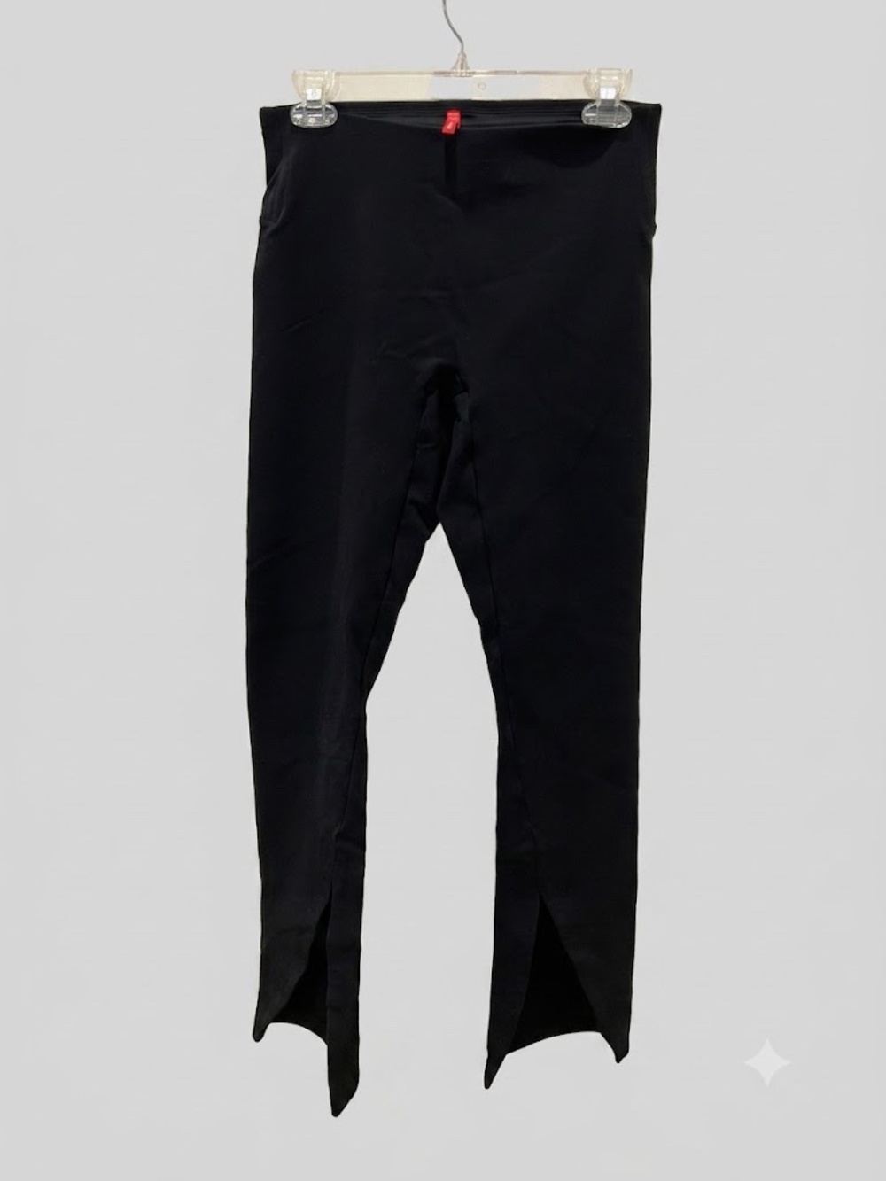 SPANX Black Front-Split Hem Pull-On Pants -- Size M